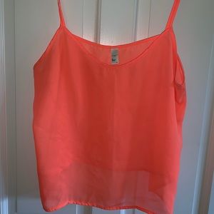 Sheer neon orange tank